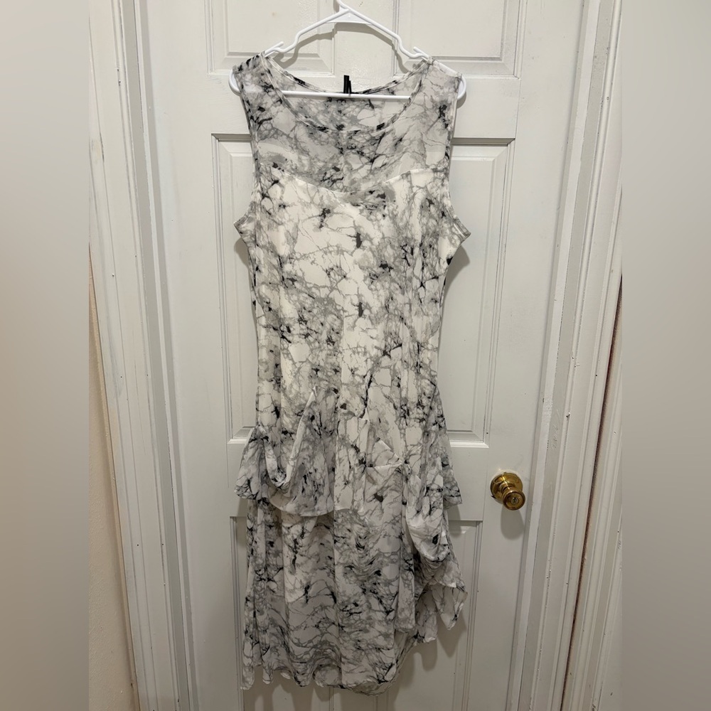 Stella Carakasi Black and White Asymmetrical Dress
